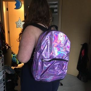 cute holographic glittery backpack 🐉